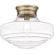 Ingalls 1 Light 16 inch Modern Brass Semi-flush Ceiling Light, Large